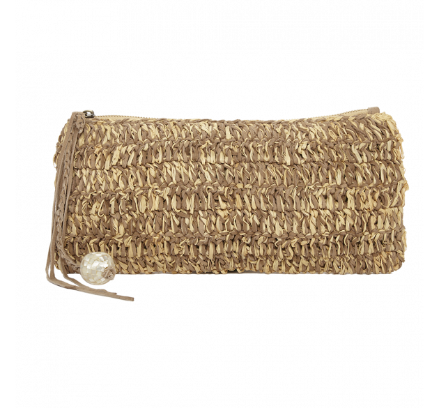 Raffia Clutch in Natural