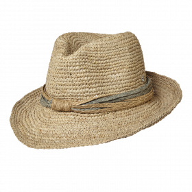 Macie - Crochet Raffia Fedora Hat