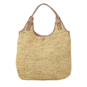 Aptos - Crochet Raffia/Leather Trim Handbag