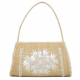 Madrid - Raffia Matte Tote with Hand Embroidery
