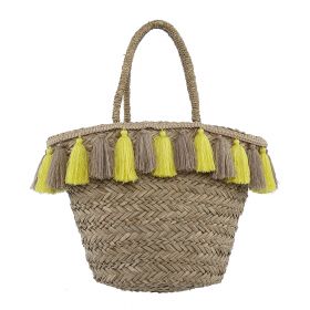 Wilmington - Woven Seagrass Bag Tote with Tassel Trim